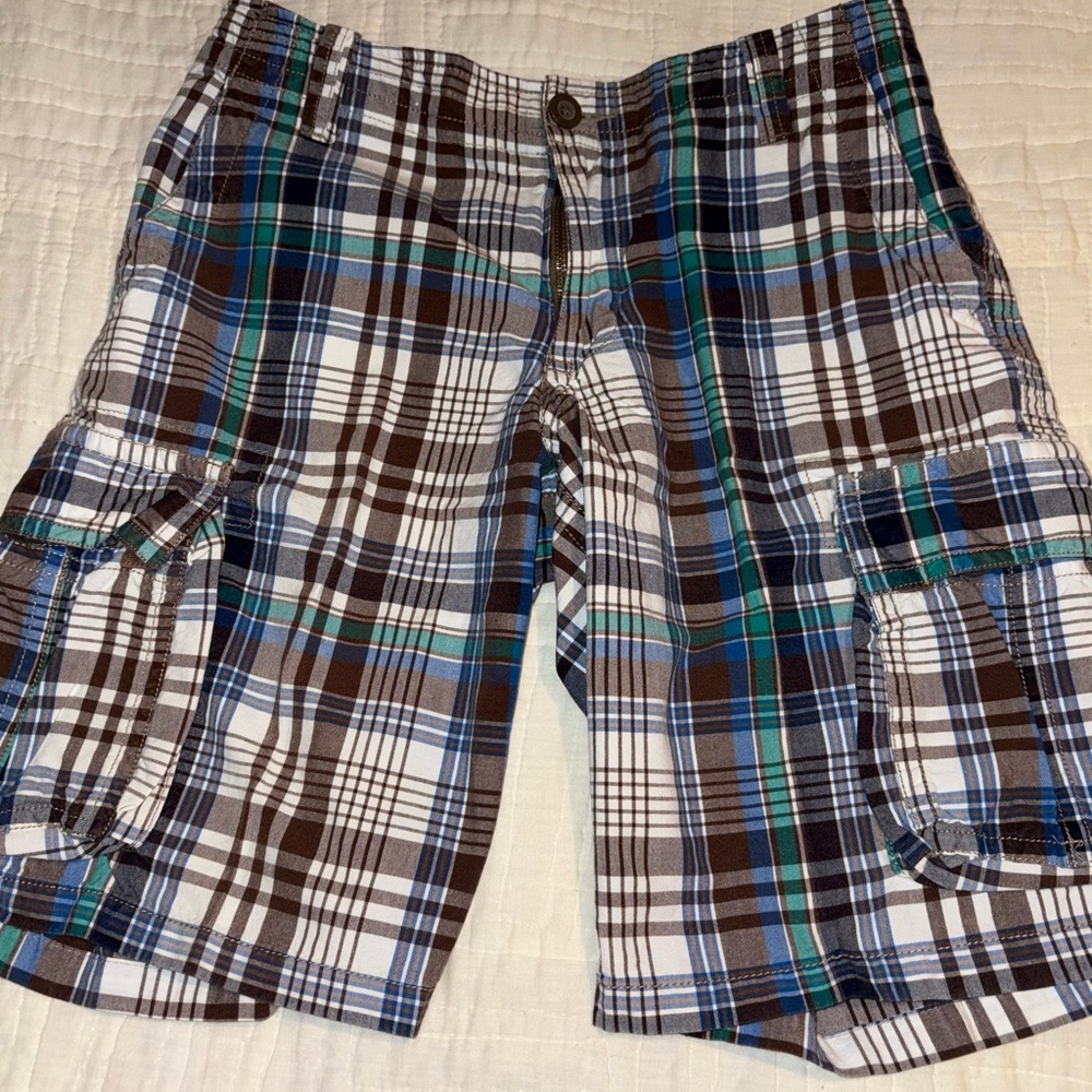 Aeropostale Men's Size 31 Multicolor Plaid Cargo Shorts